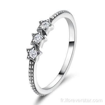 Blanc Zircon CZ Femmes Anneaux 925 Anneau en argent